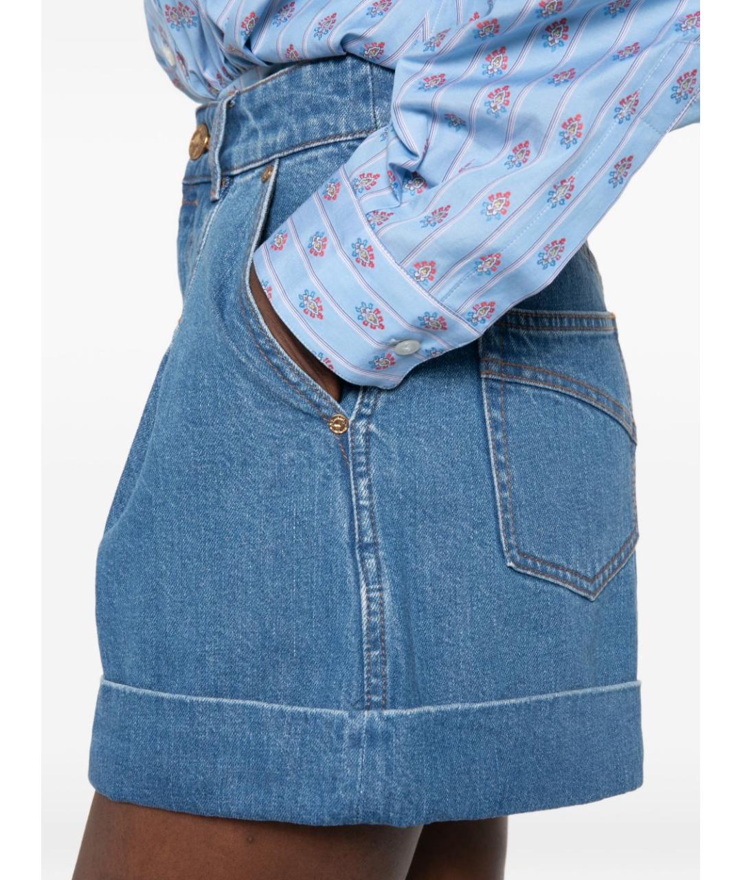 ZIMMERMANN Синие хлопковые шорты, фото 2