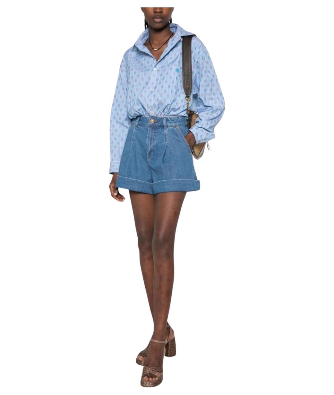 ZIMMERMANN Синие хлопковые шорты, фото 1