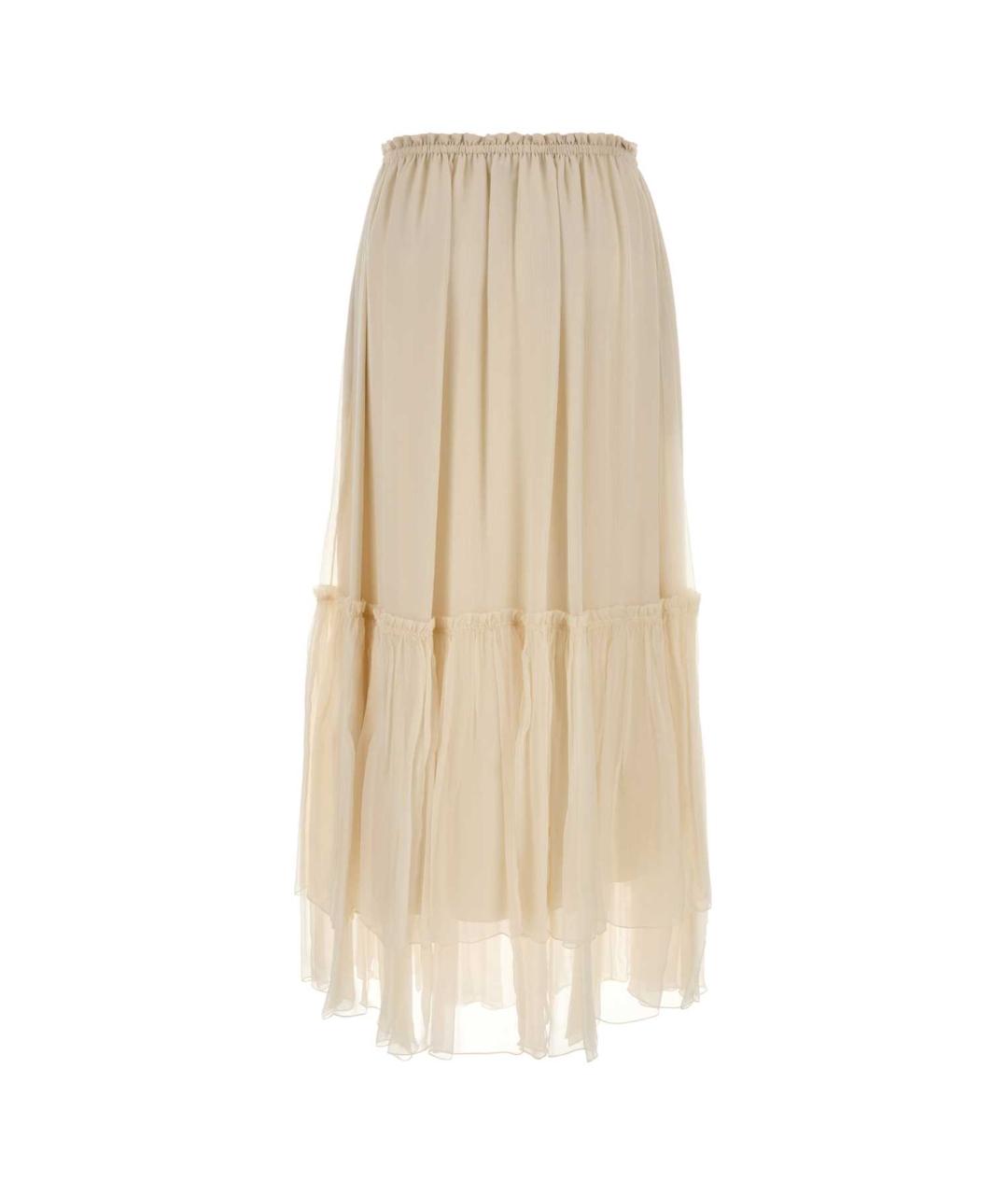 CHLOE Желтая шелковая юбка макси, фото 2