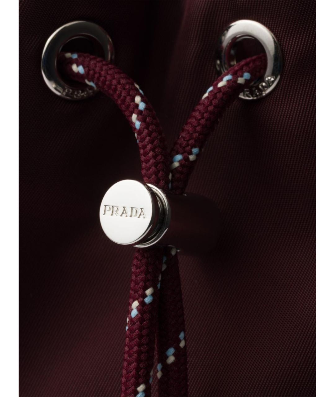 PRADA Бордовая синтетическая барсетка, фото 2