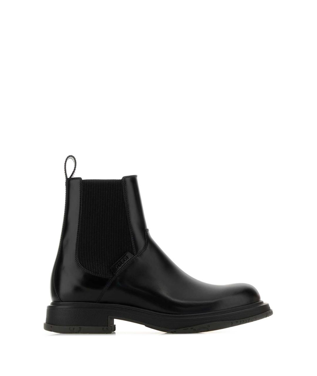 GUCCI Черные кожаные высокие ботинки, фото 1