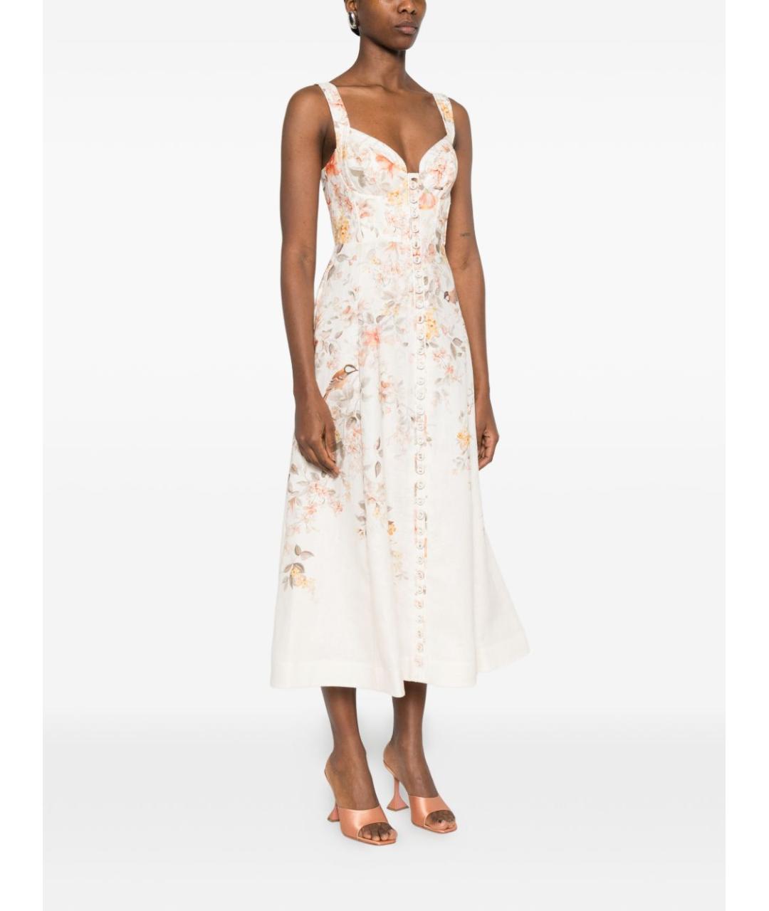 ZIMMERMANN Бежевое льняное повседневное платье, фото 2