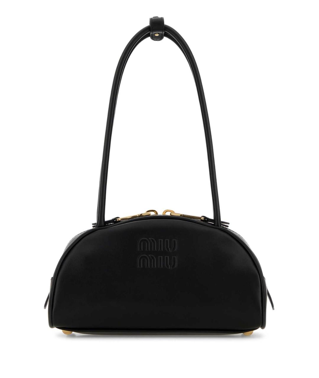 MIU MIU Черная кожаная сумка с короткими ручками, фото 1