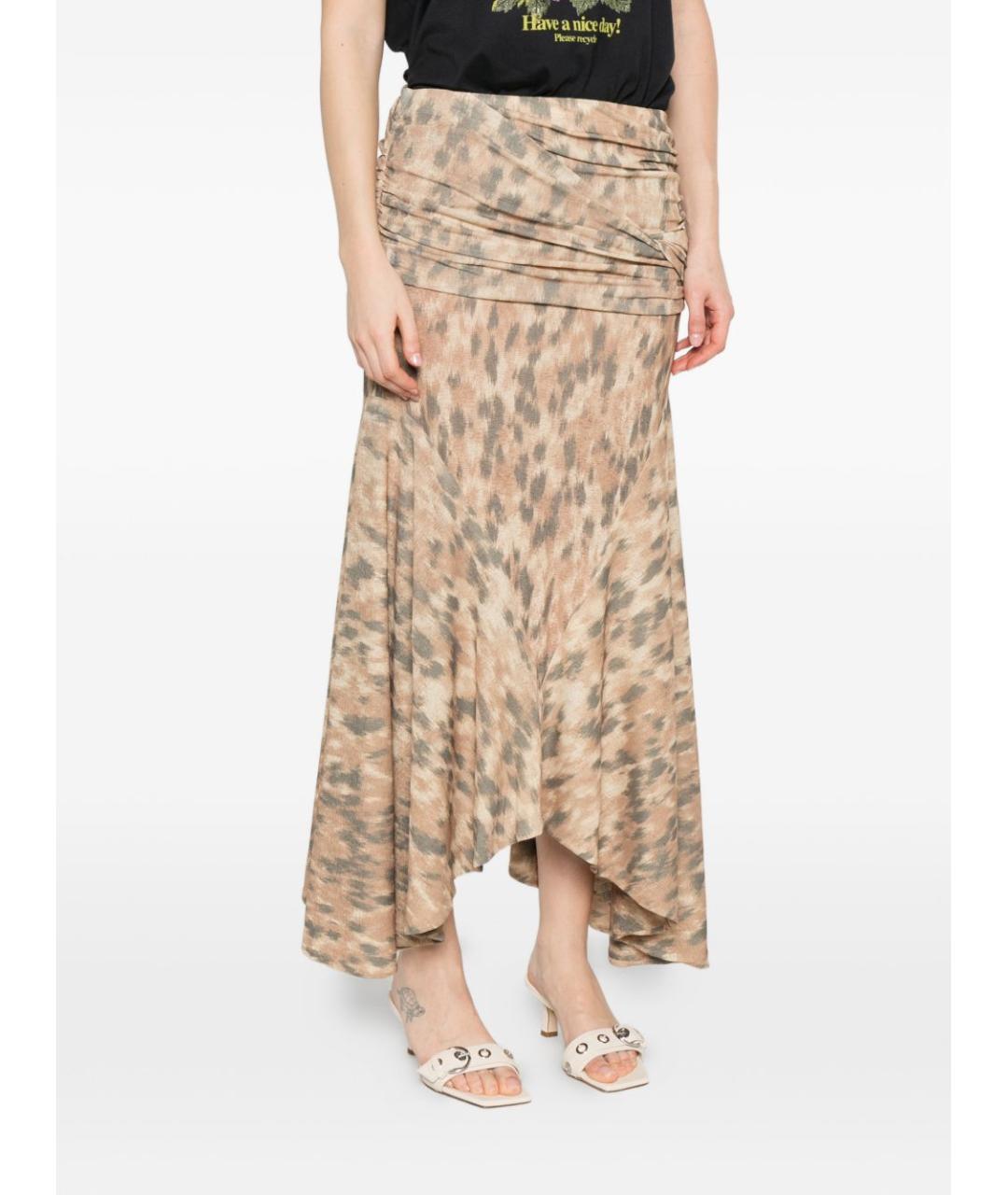 GANNI Бежевая хлопковая юбка макси, фото 2