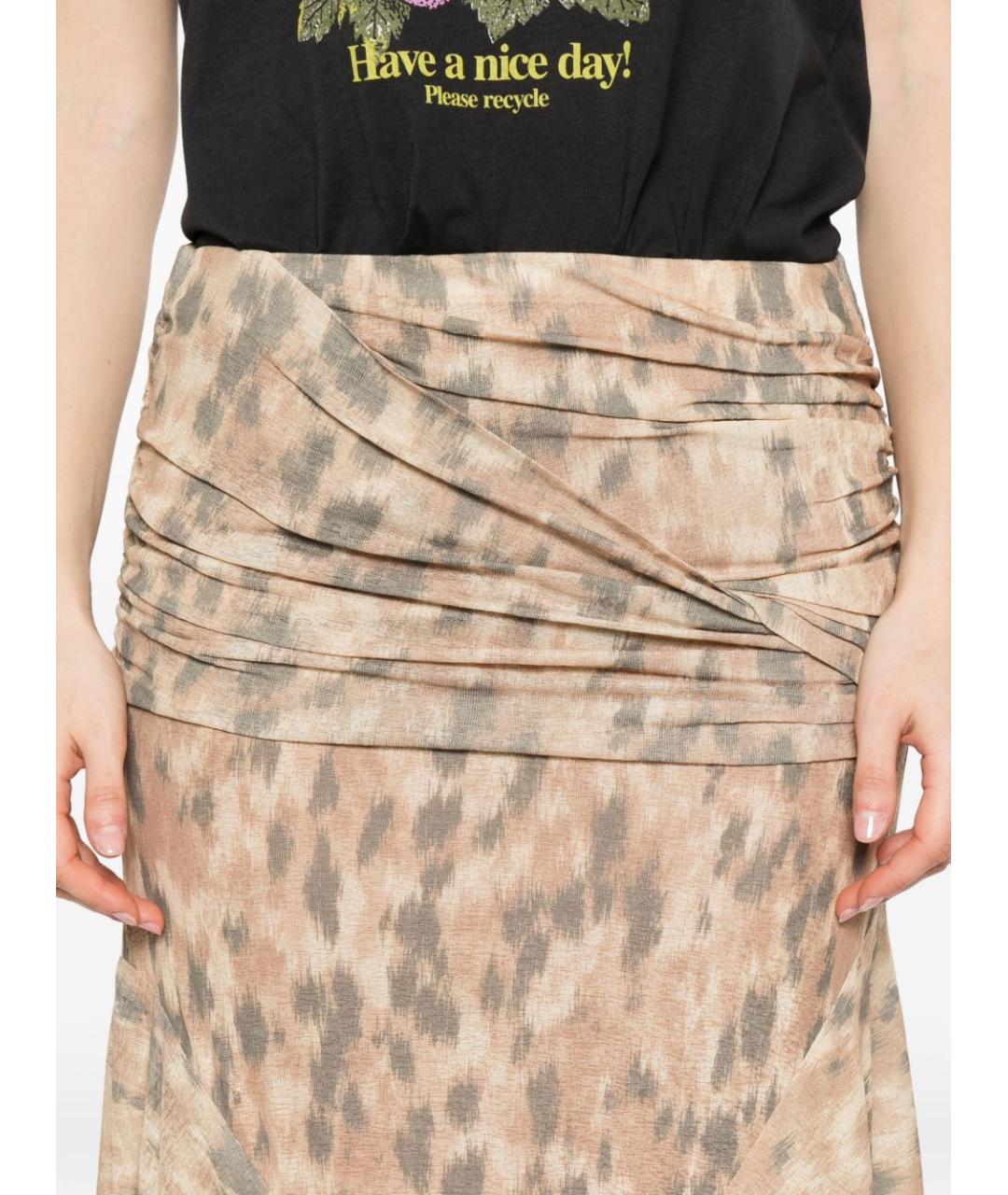 GANNI Бежевая хлопковая юбка макси, фото 3