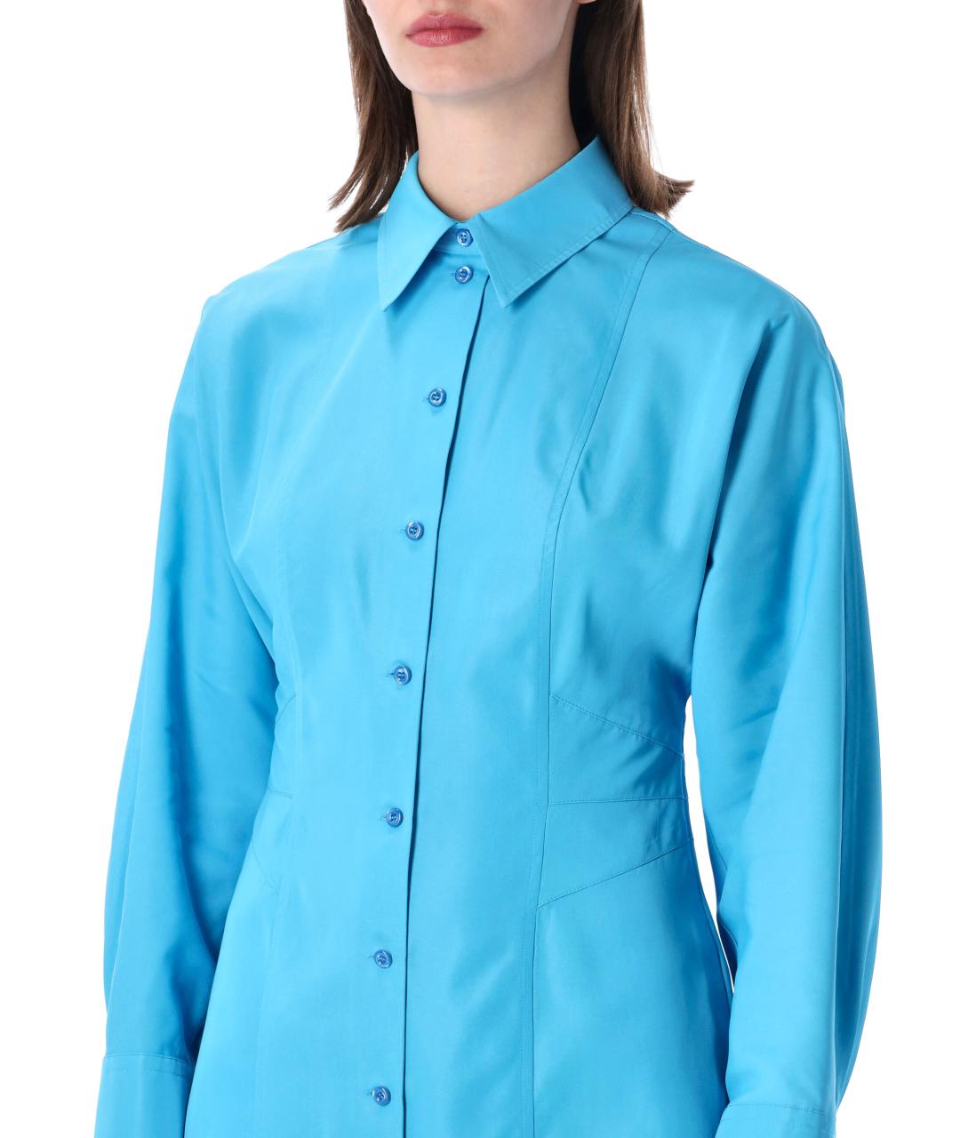 FENDI Голубое вискозное повседневное платье, фото 3