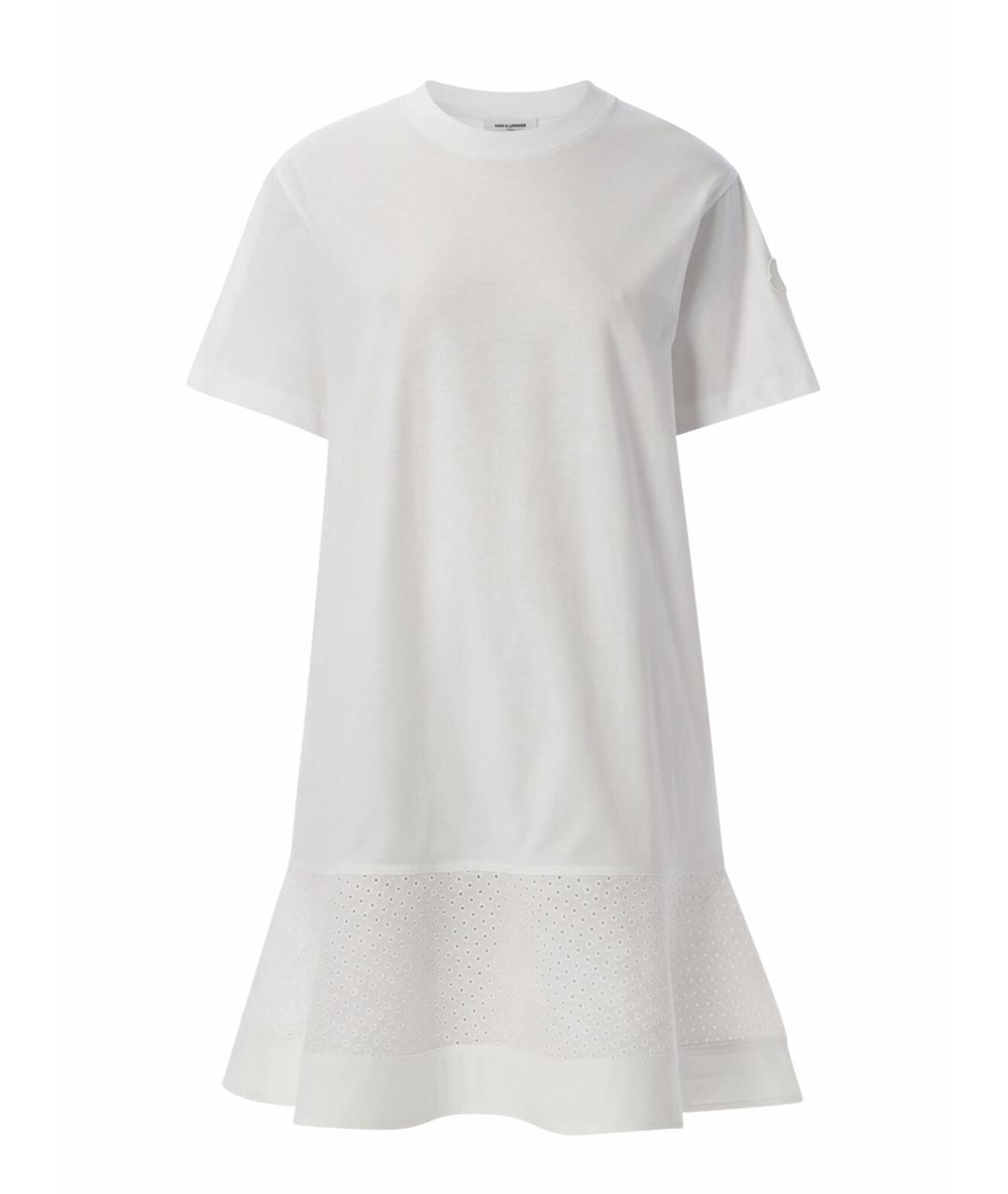 MONCLER Белое хлопковое повседневное платье, фото 1