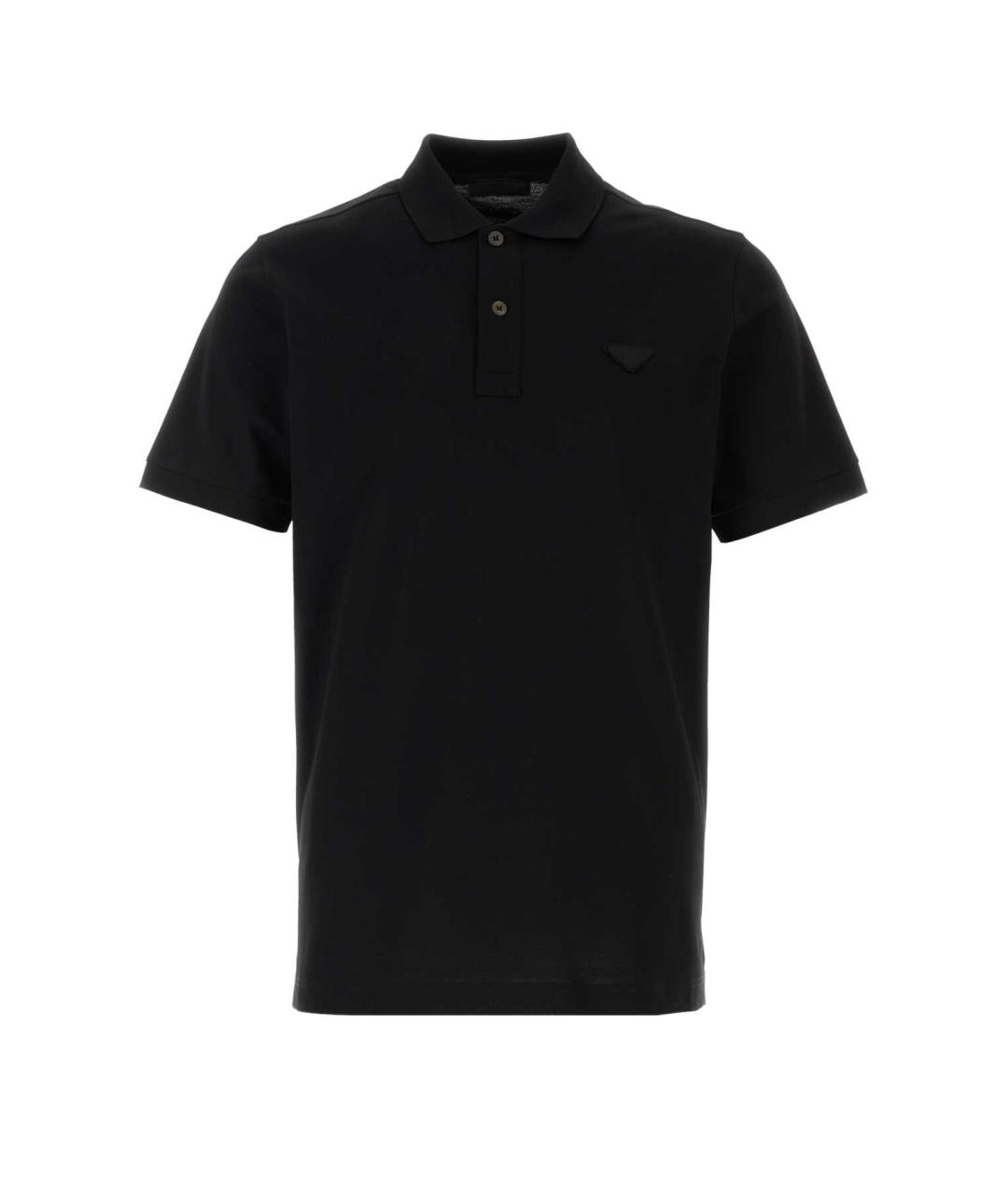 PRADA Черное хлопковое поло с коротким рукавом, фото 1