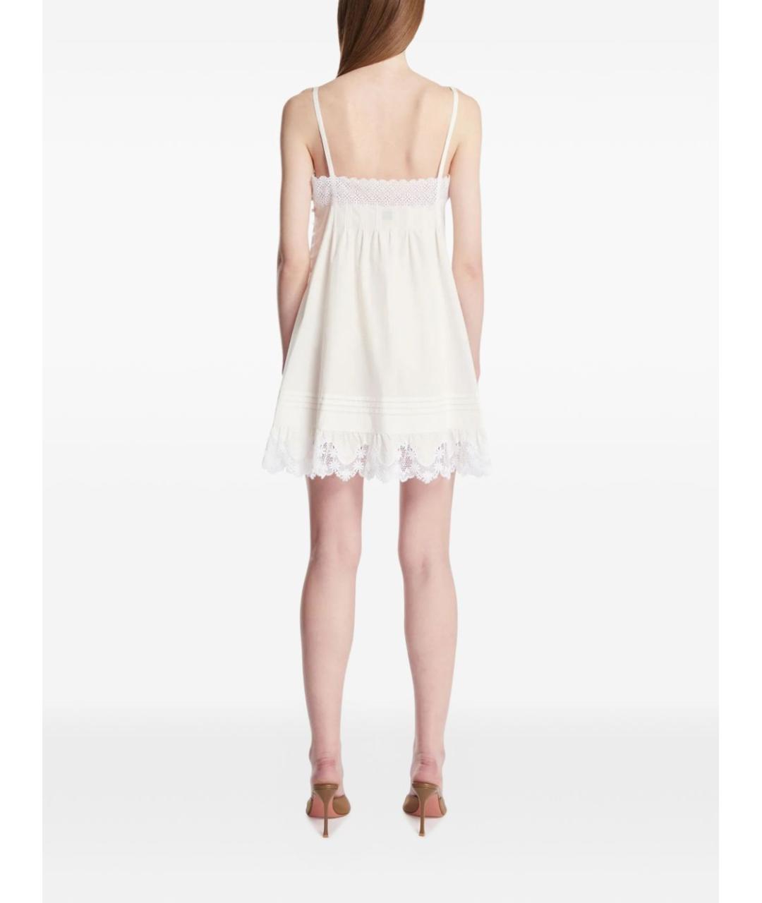 SAINT LAURENT Белое хлопковое коктейльное платье, фото 3