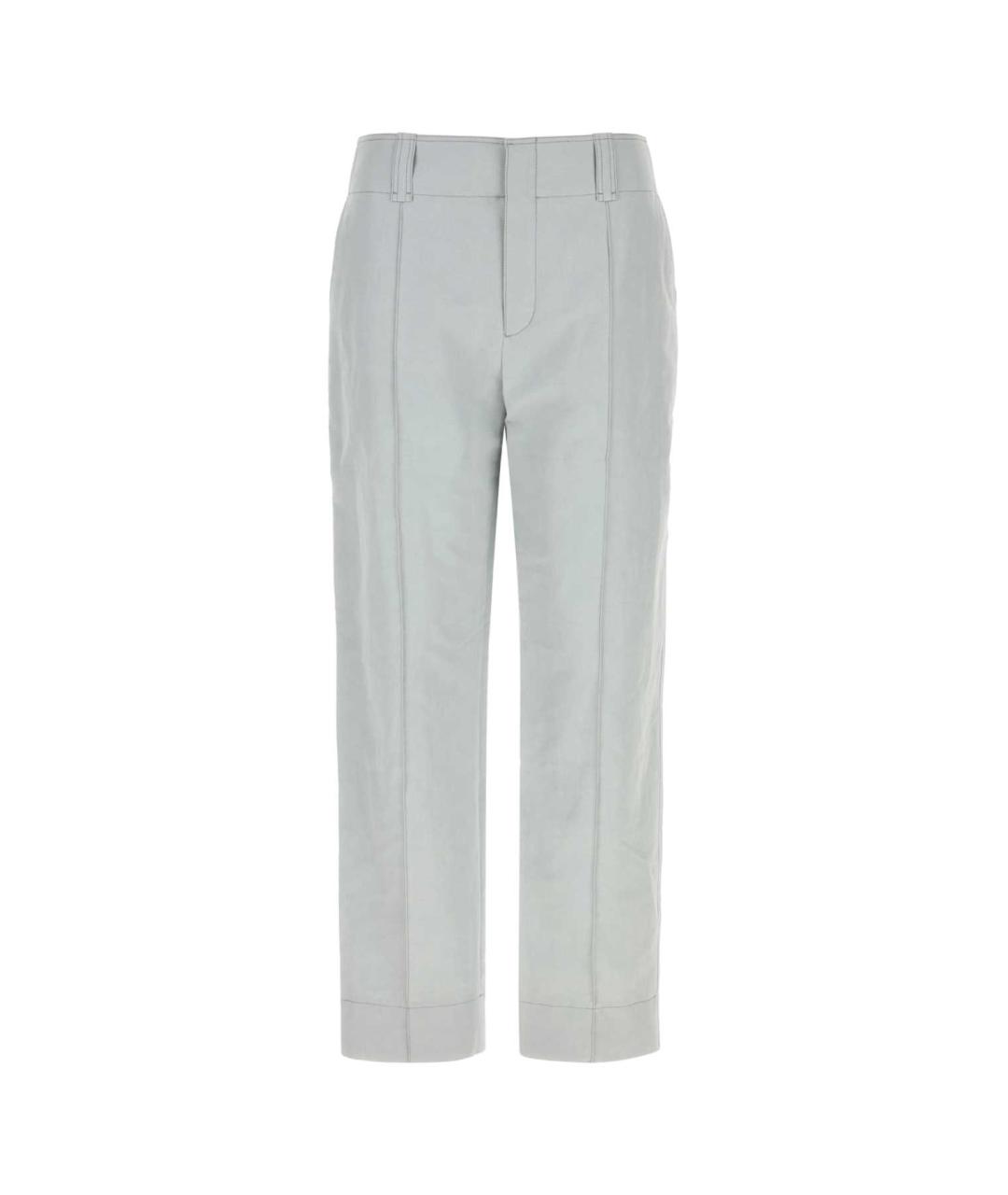 CHLOE Серые льняные прямые брюки, фото 1