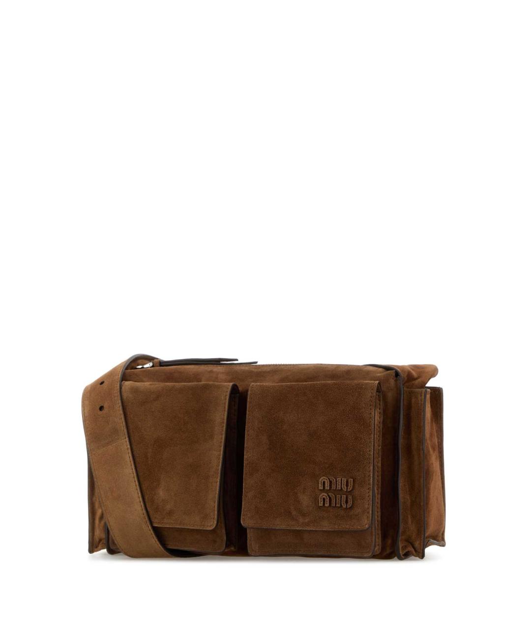 MIU MIU Коричневая замшевая сумка через плечо, фото 2