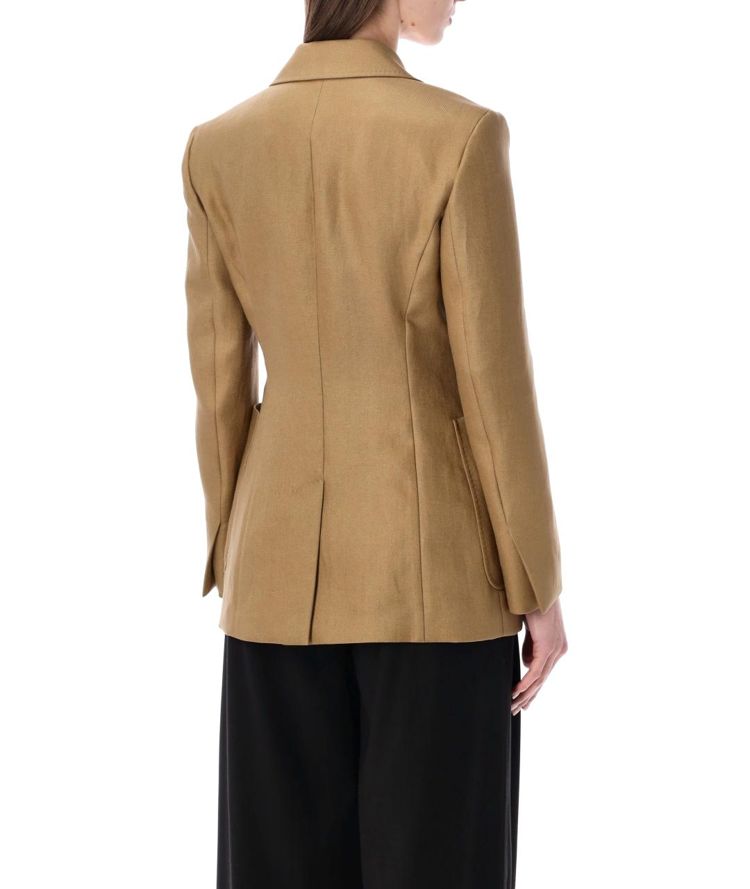 MAX MARA Бежевый льняной жакет/пиджак, фото 2