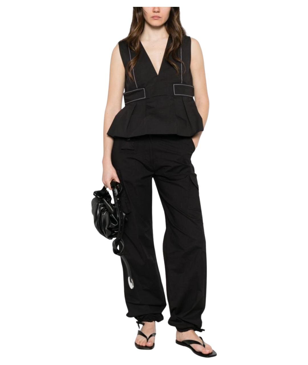 GANNI Черные прямые брюки, фото 2