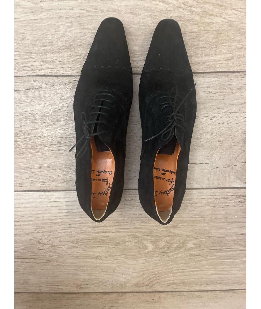 SANTONI Черные замшевые туфли, фото 3