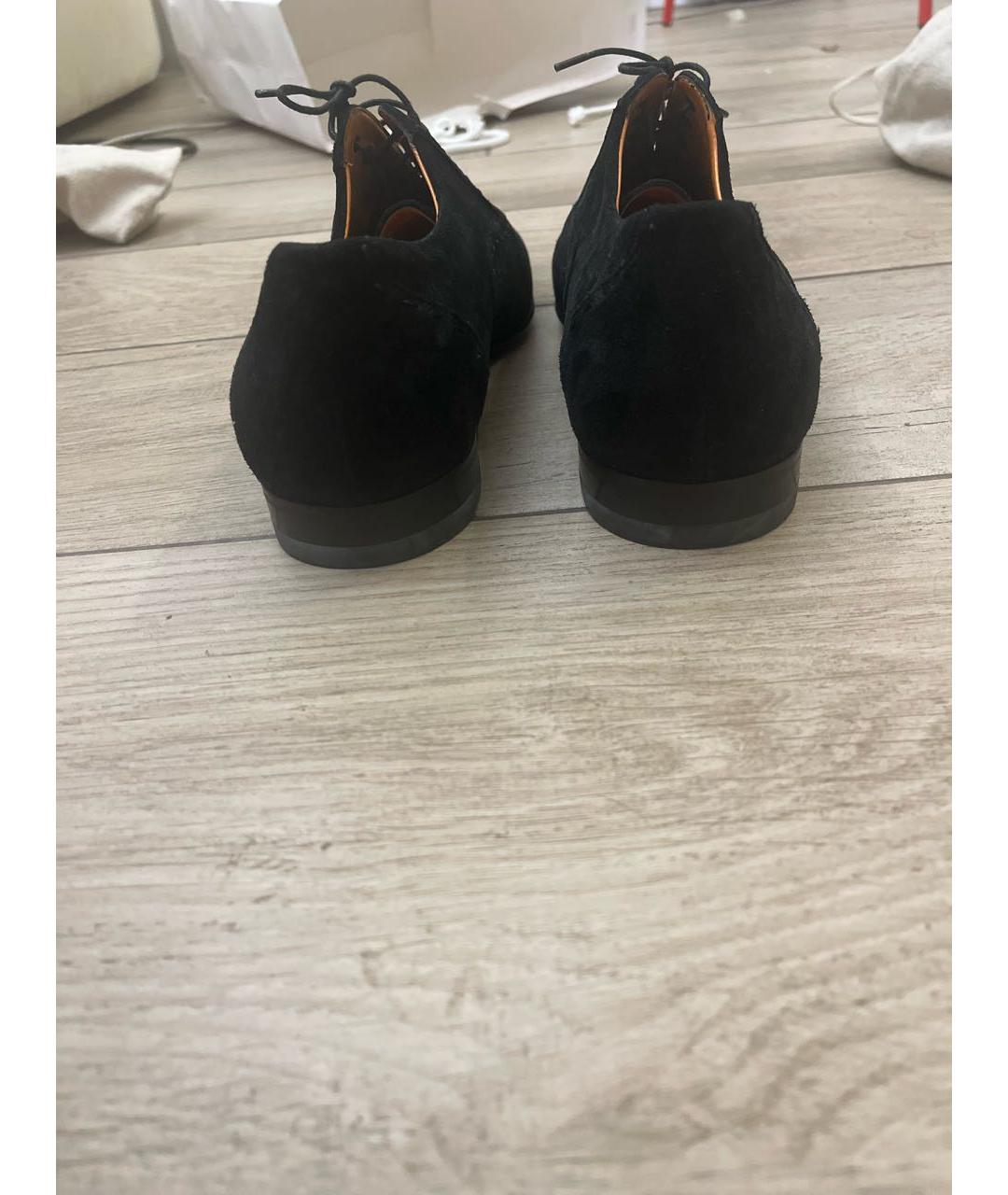 SANTONI Черные замшевые туфли, фото 4