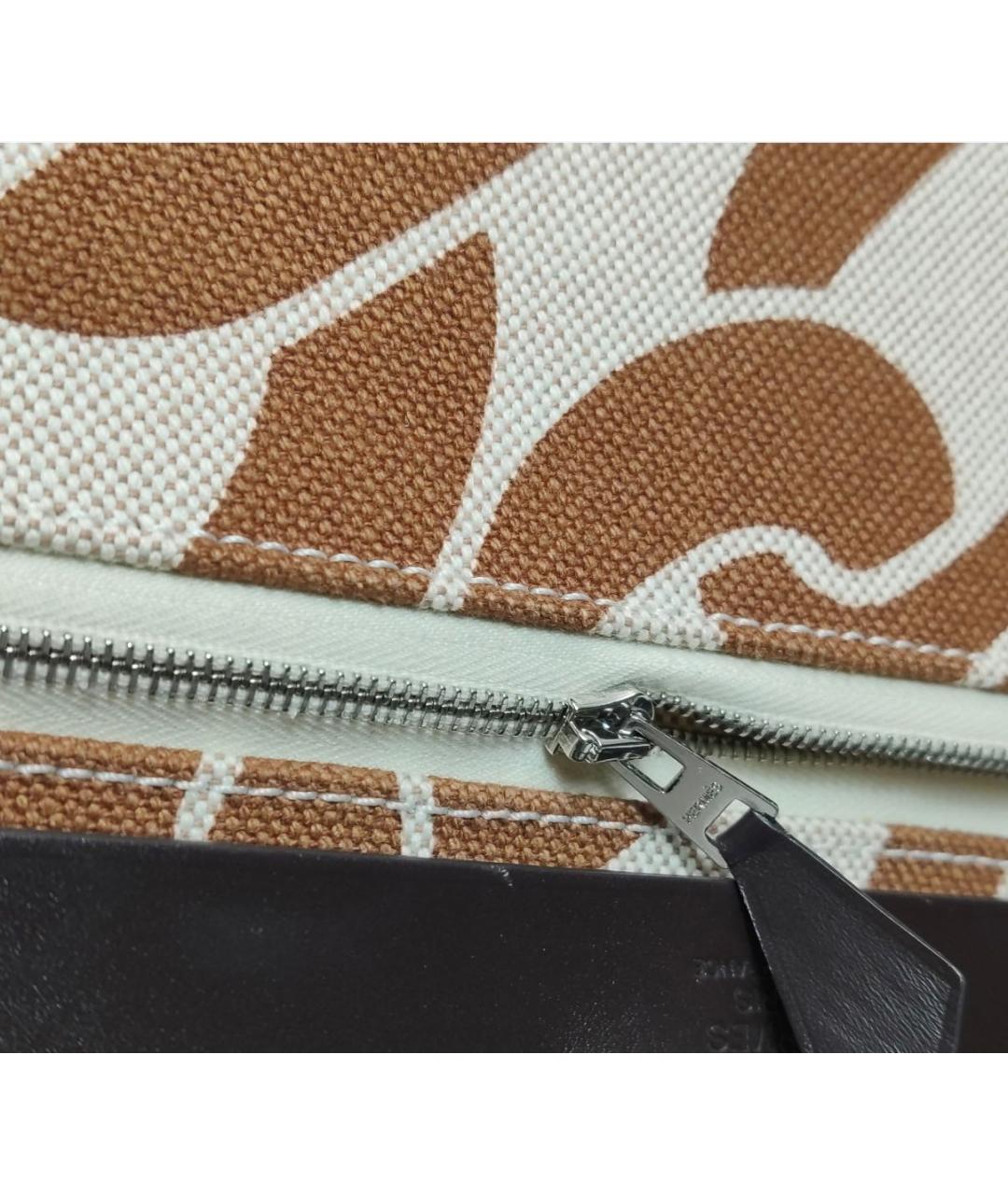 HERMES Бежевая тканевая сумка через плечо, фото 5