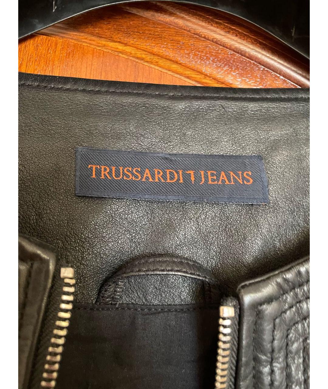 TRUSSARDI Черная кожаная куртка, фото 3