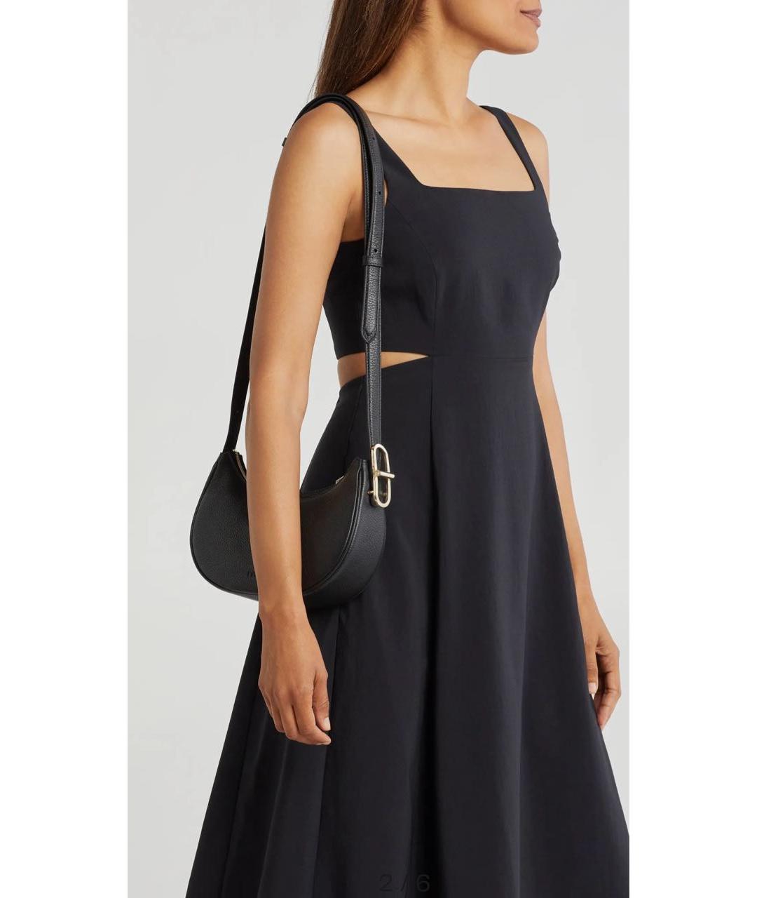 FURLA Черная кожаная сумка через плечо, фото 3