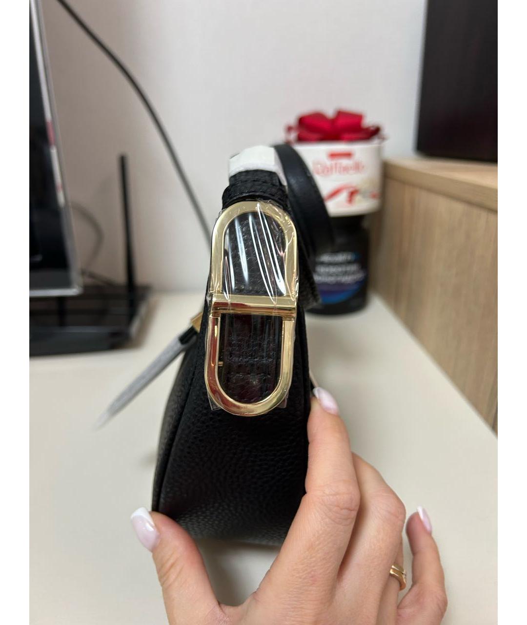 FURLA Черная кожаная сумка через плечо, фото 5