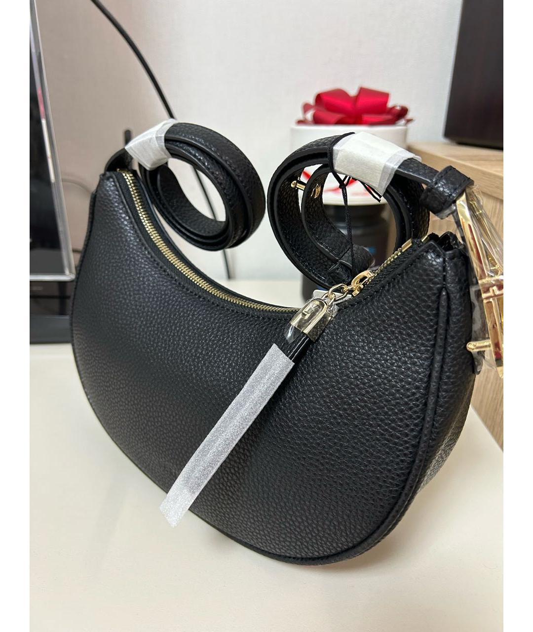 FURLA Черная кожаная сумка через плечо, фото 7