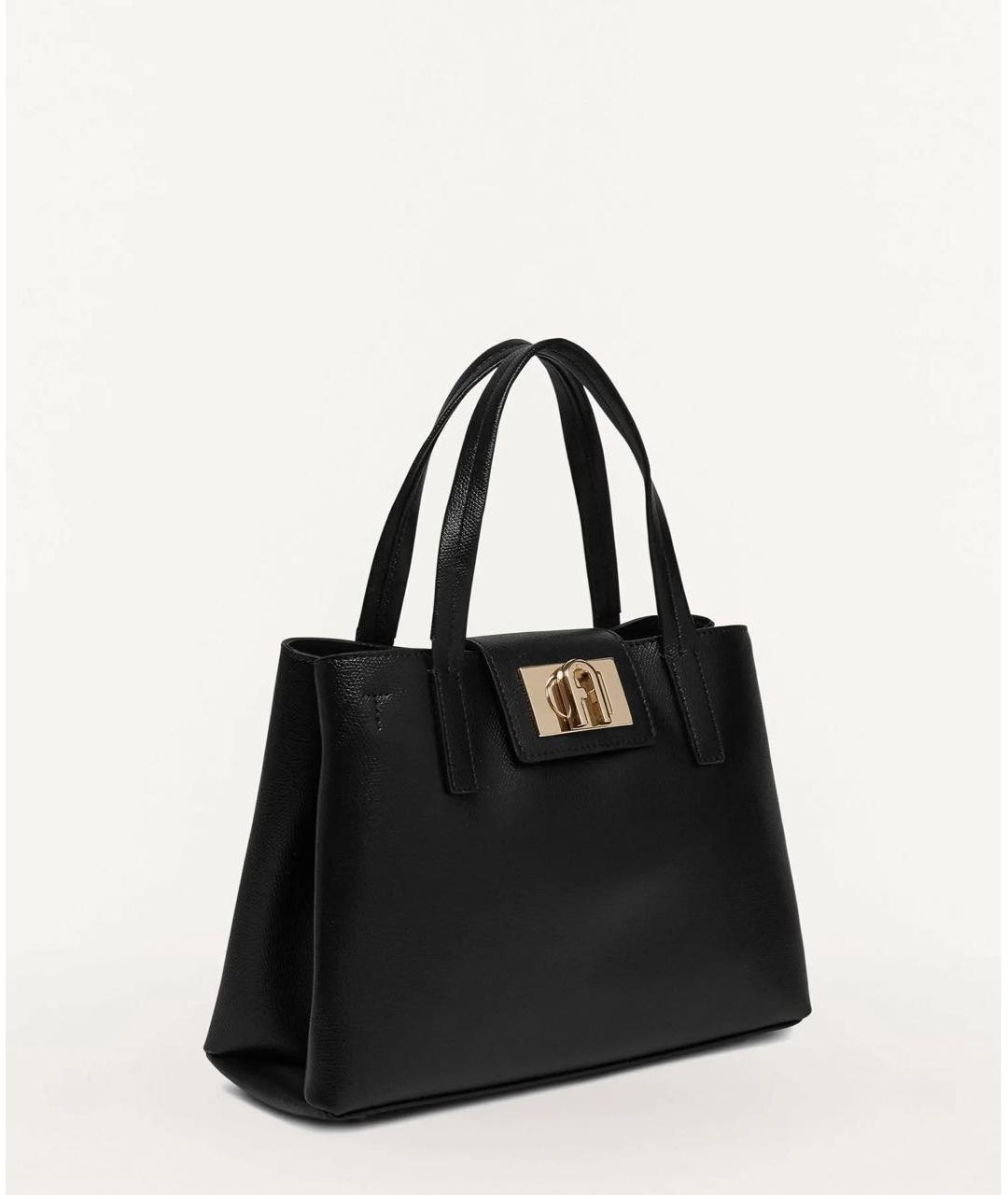 FURLA Черная кожаная сумка с короткими ручками, фото 2