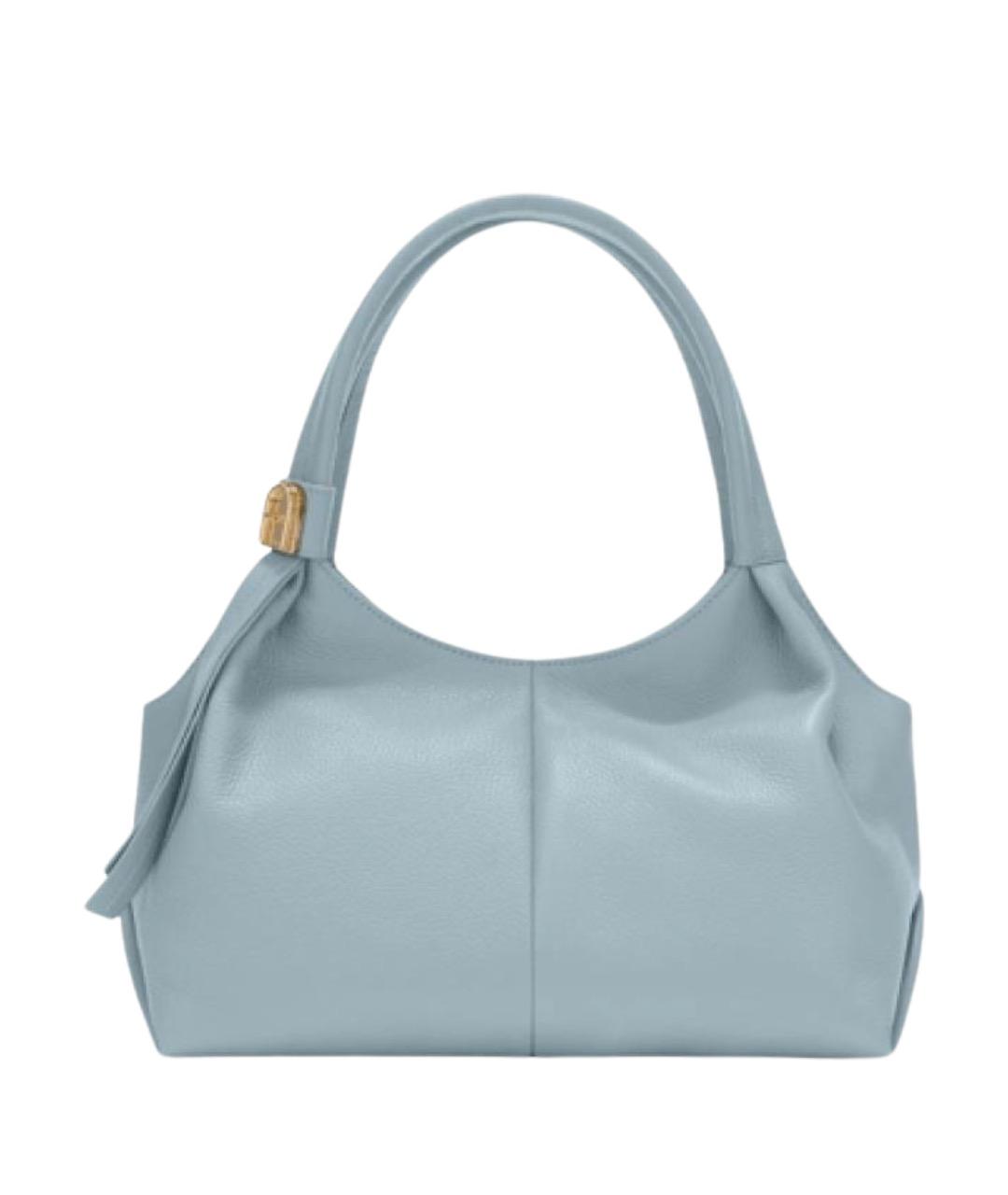 FURLA Голубая кожаная сумка с короткими ручками, фото 1