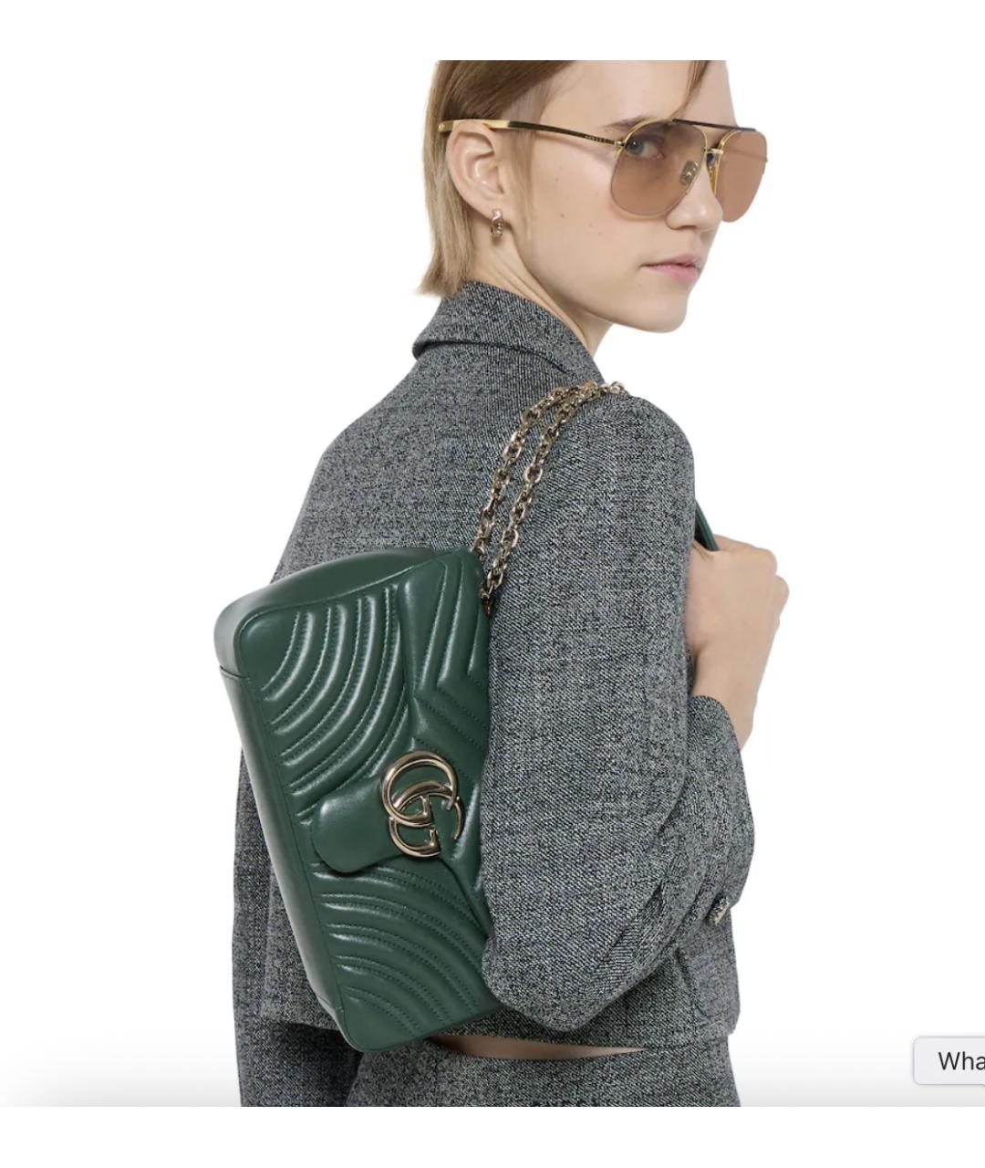 GUCCI Зеленая кожаная сумка через плечо, фото 4