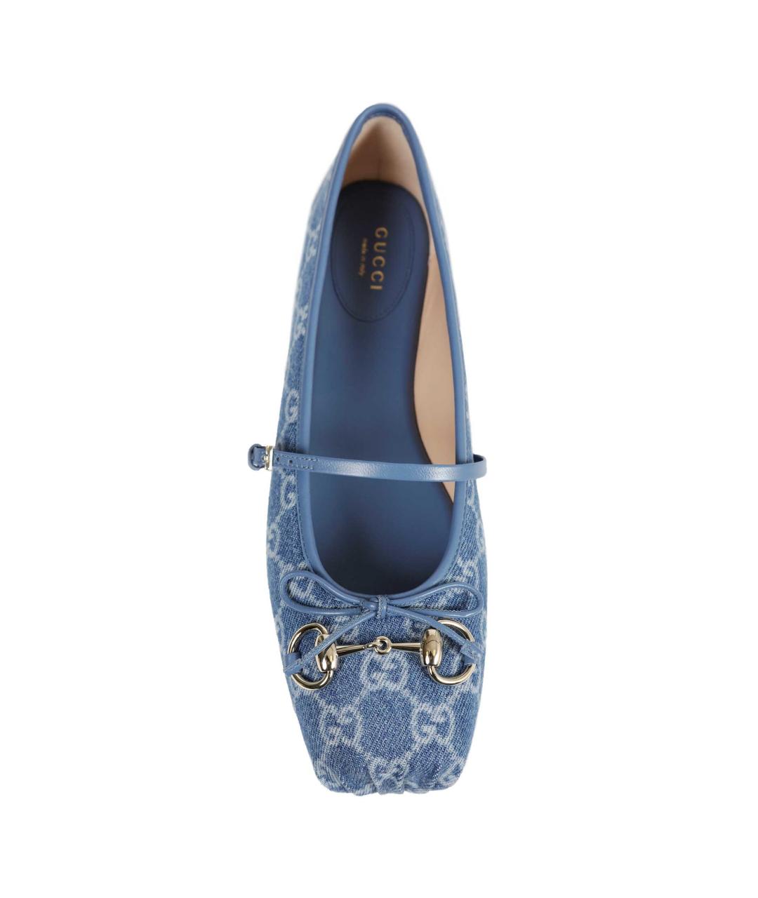 GUCCI Синие текстильные балетки, фото 3