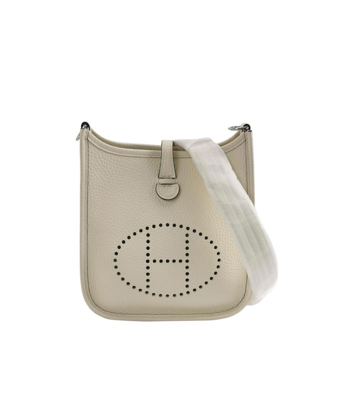 HERMES Бежевая кожаная сумка через плечо, фото 9