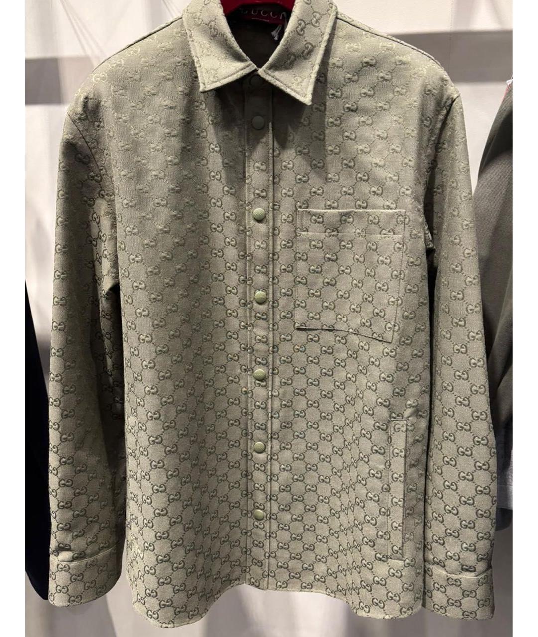 GUCCI Зеленая хлопковая кэжуал рубашка, фото 3