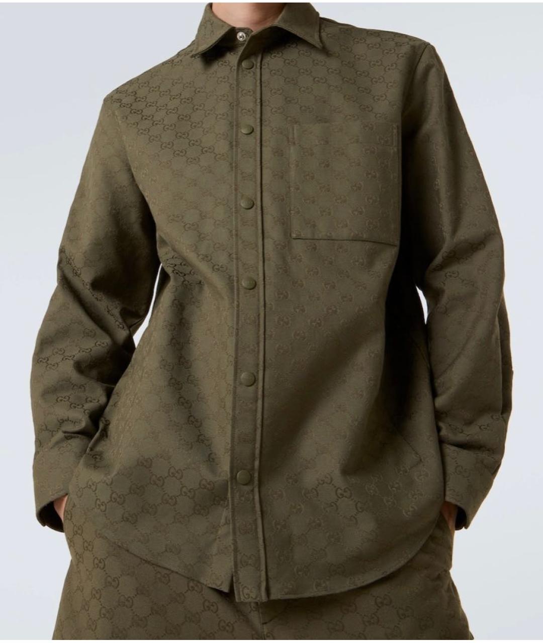 GUCCI Зеленая хлопковая кэжуал рубашка, фото 2