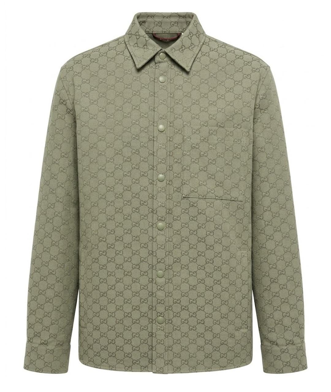 GUCCI Зеленая хлопковая кэжуал рубашка, фото 1