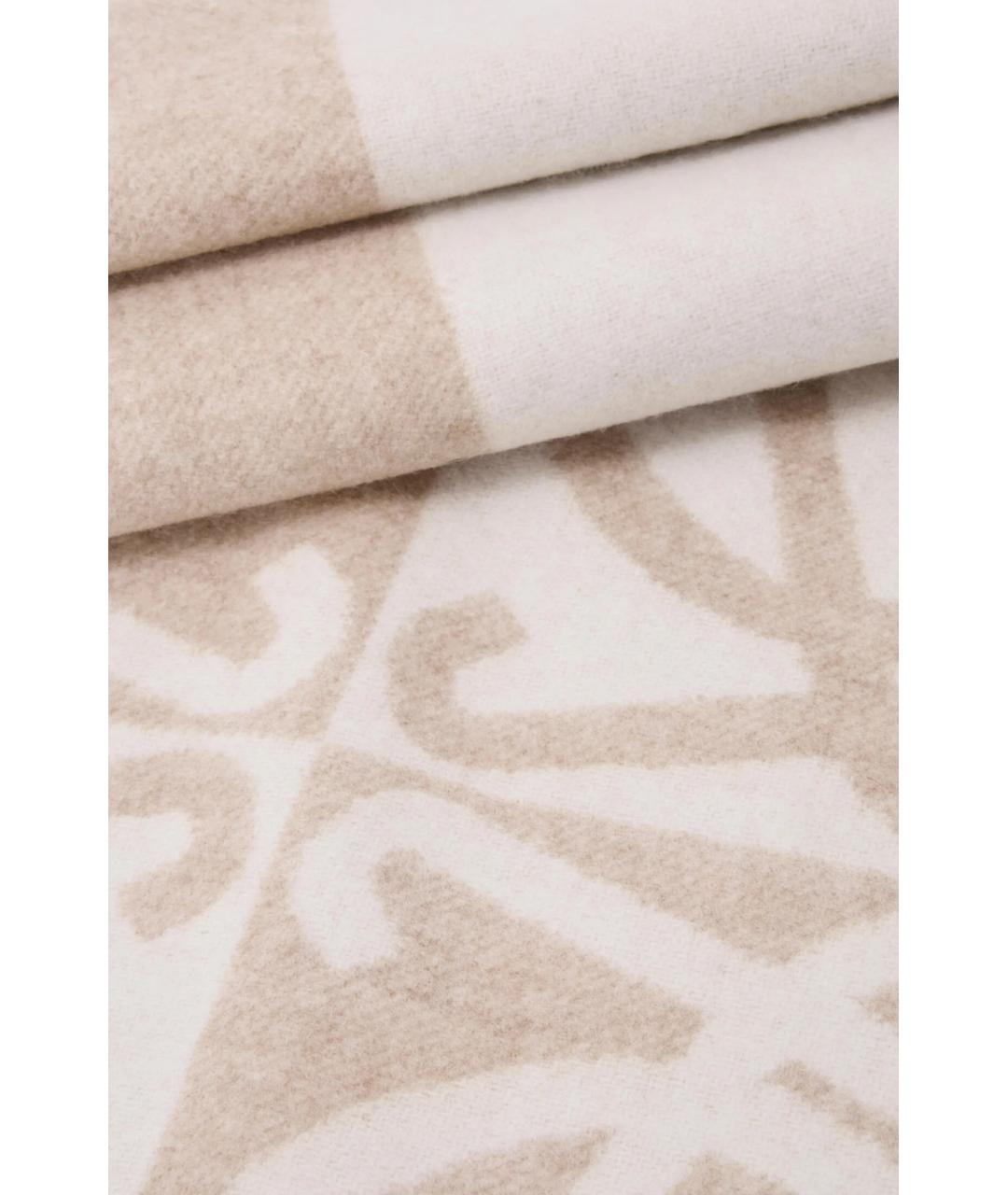 LOEWE Бежевый шерстяной шарф, фото 3