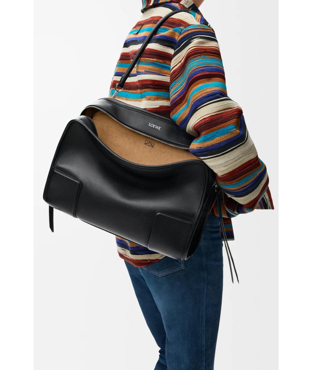 LOEWE Черная кожаная сумка тоут, фото 5