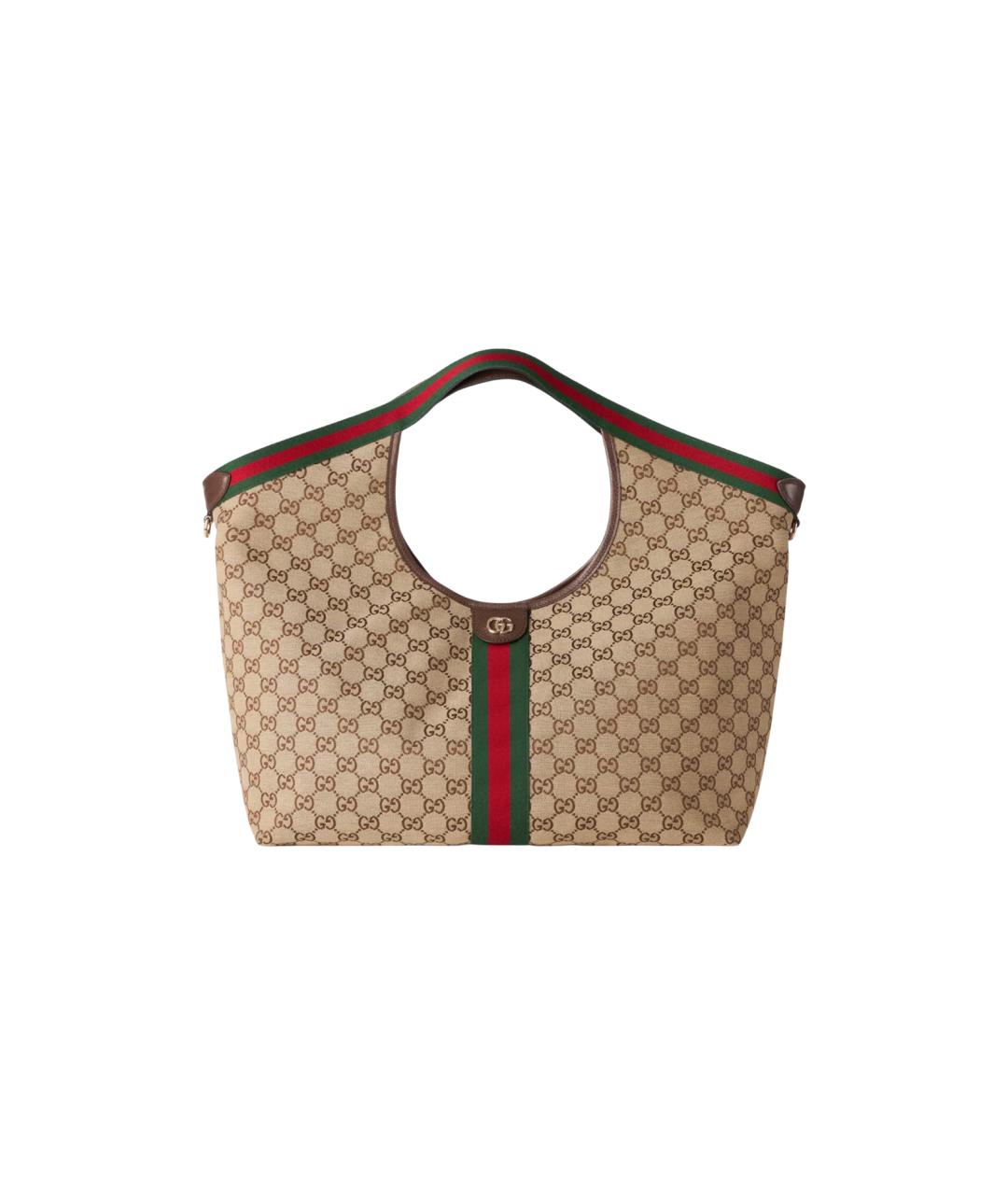GUCCI Бежевая тканевая сумка тоут, фото 1