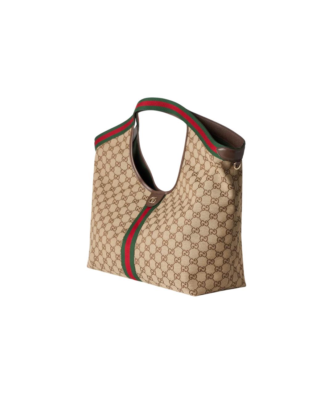 GUCCI Бежевая тканевая сумка тоут, фото 2