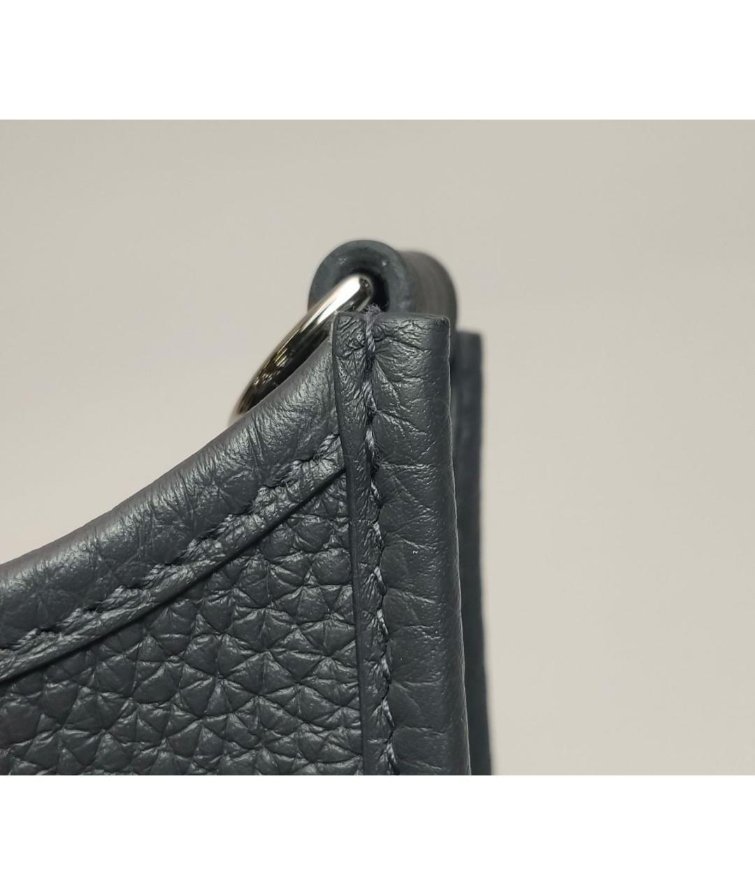 HERMES Антрацитовая кожаная сумка через плечо, фото 8