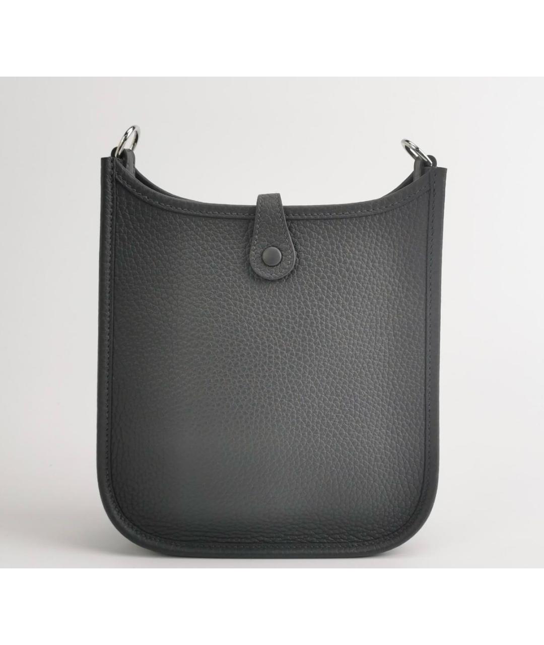 HERMES Антрацитовая кожаная сумка через плечо, фото 2