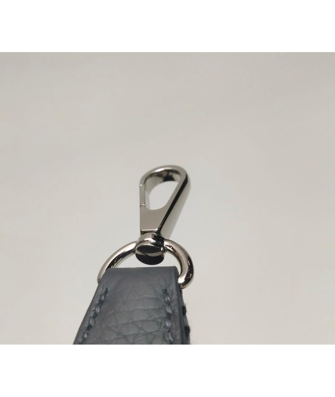 HERMES Антрацитовая кожаная сумка через плечо, фото 7