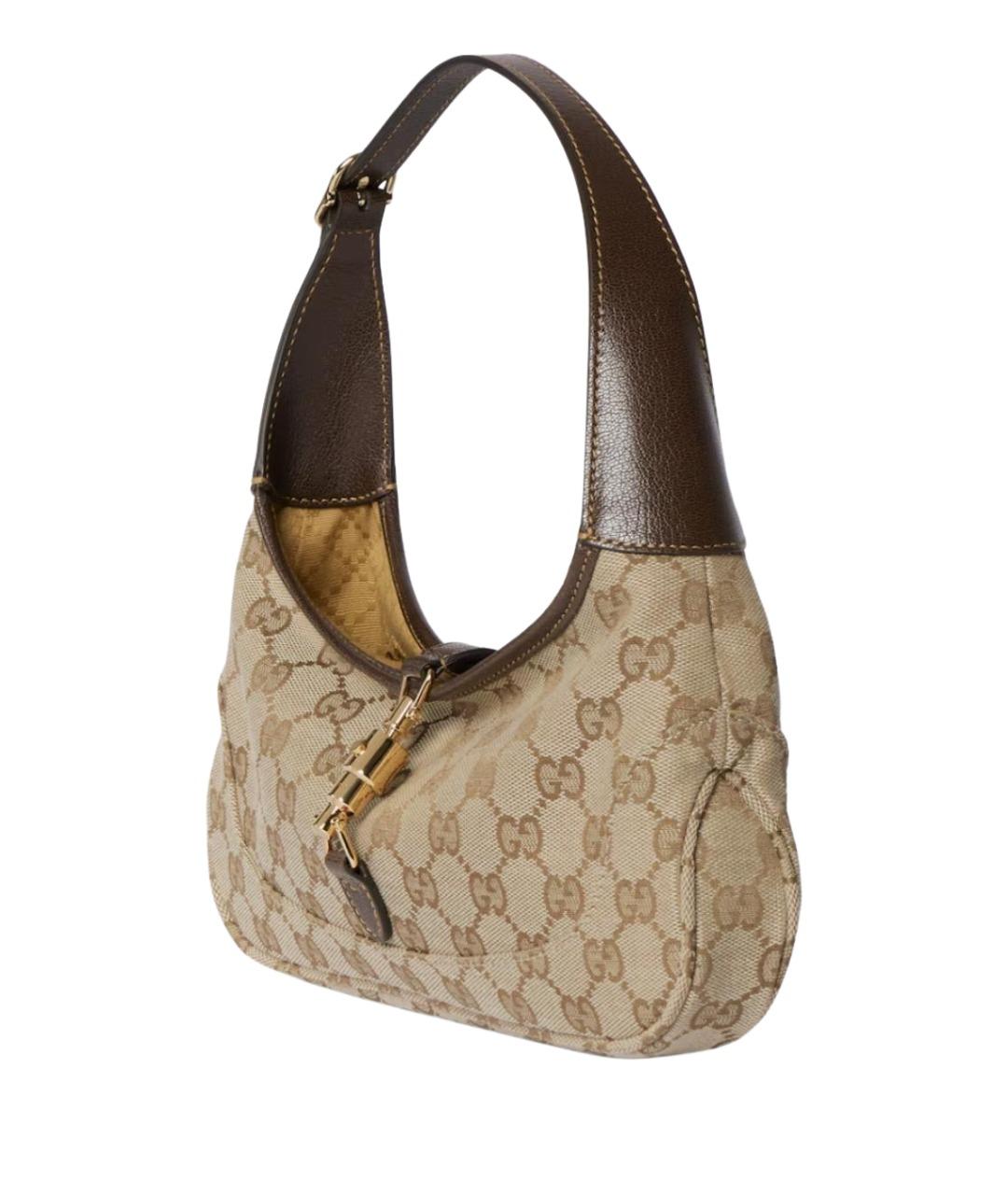 GUCCI Бежевая тканевая сумка через плечо, фото 2