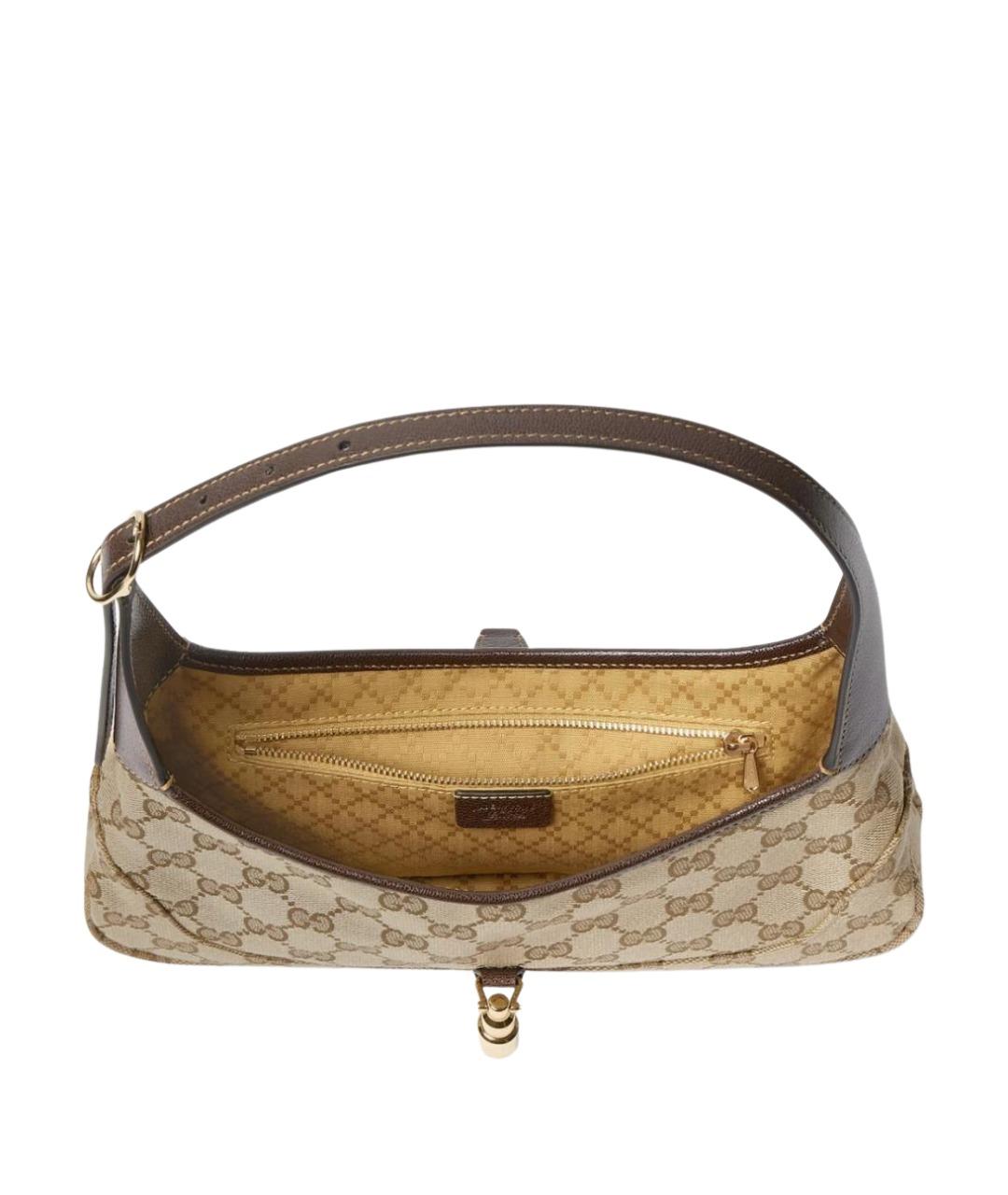 GUCCI Бежевая тканевая сумка через плечо, фото 3