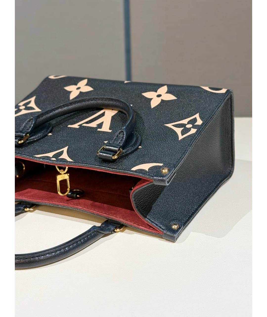 LOUIS VUITTON Черная кожаная сумка тоут, фото 6