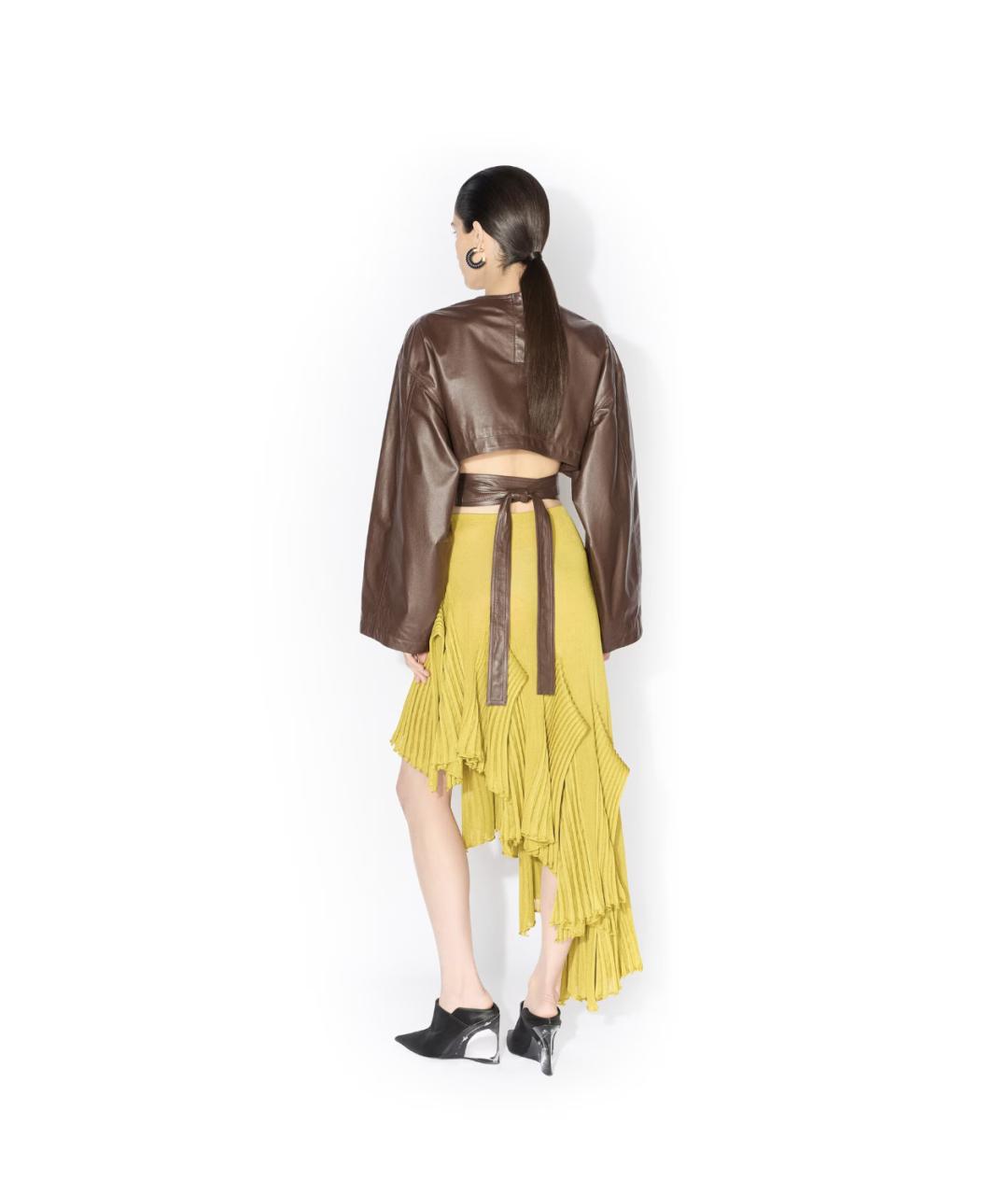 ALAIA Зеленая вискозная юбка миди, фото 3