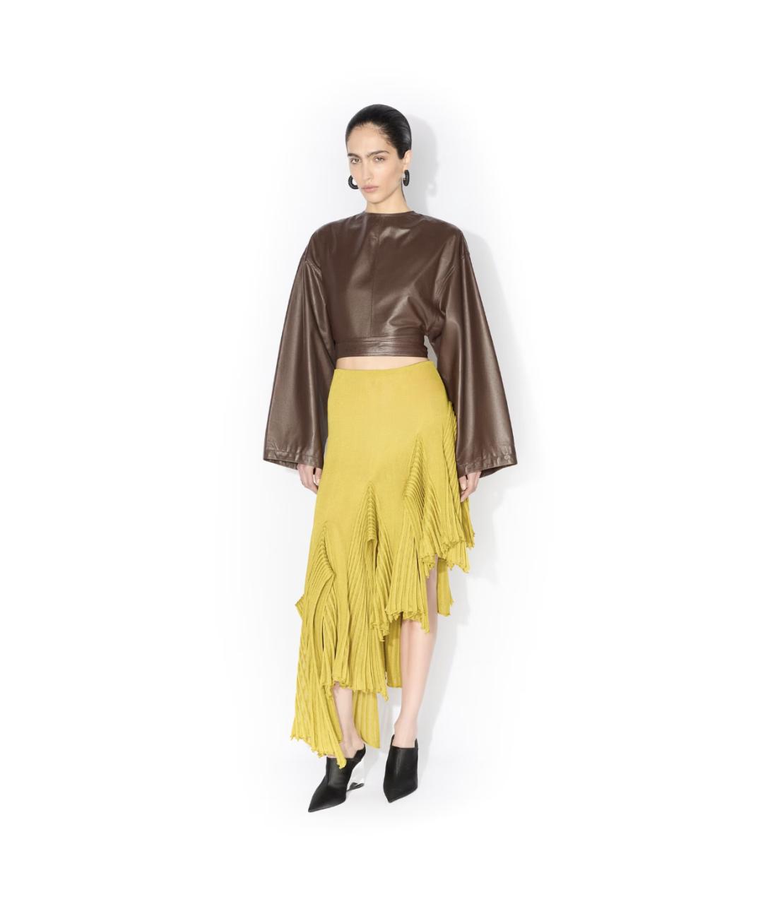 ALAIA Зеленая вискозная юбка миди, фото 2