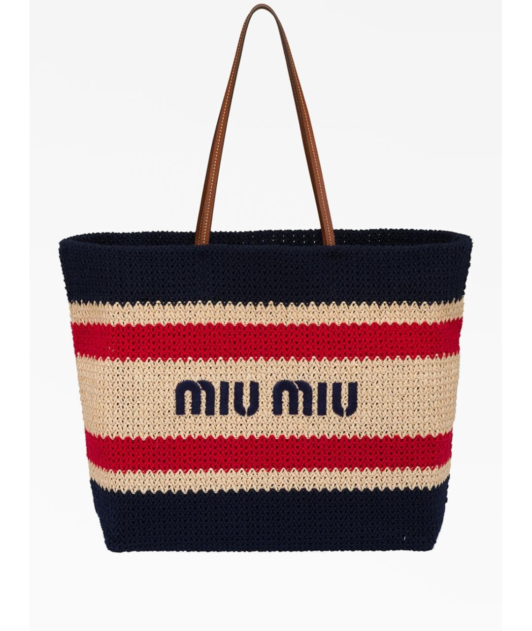 MIU MIU Темно-синяя сумка тоут, фото 7