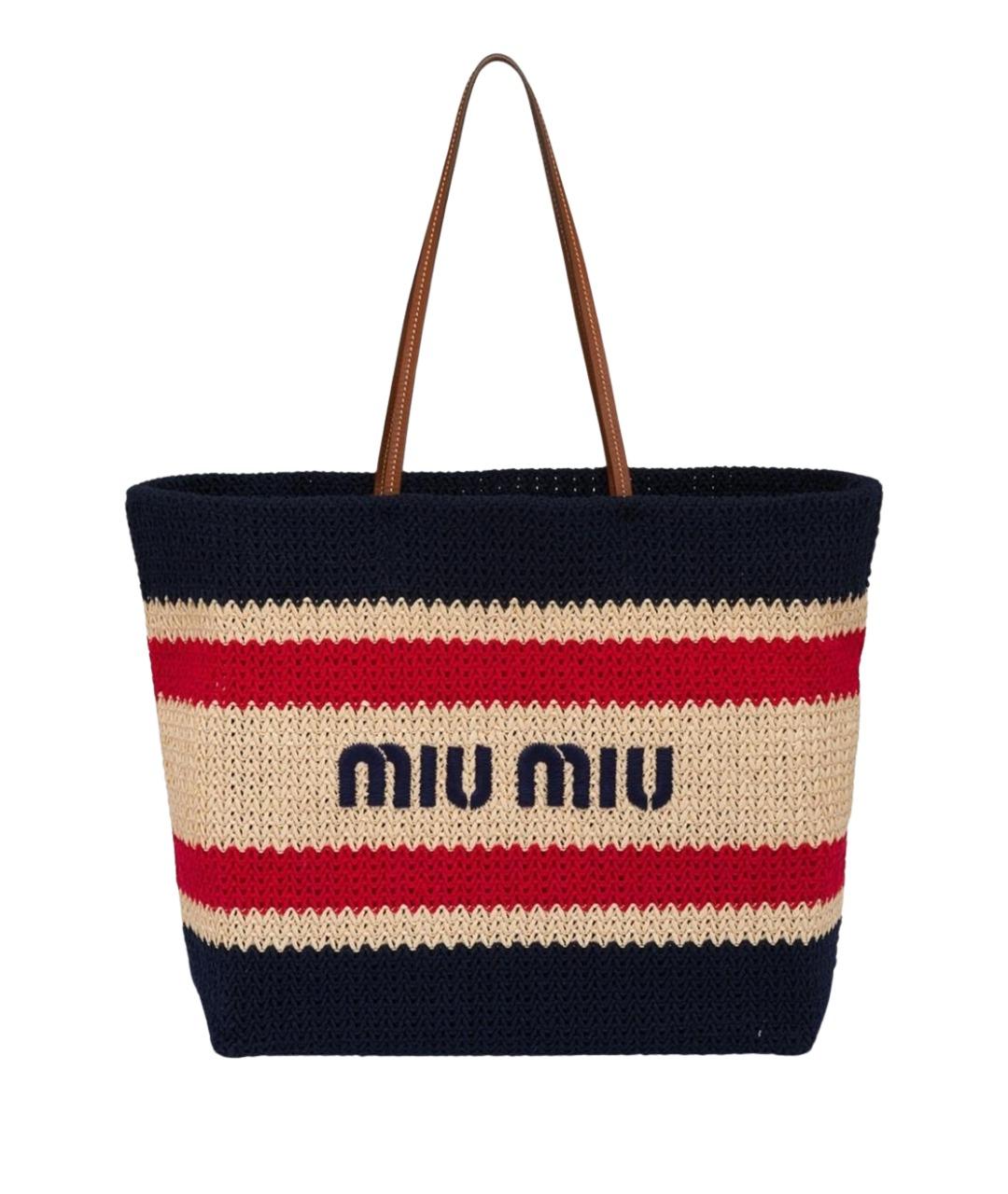 MIU MIU Темно-синяя сумка тоут, фото 1