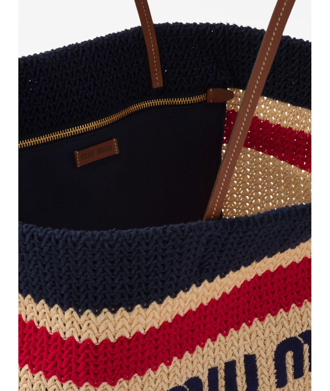 MIU MIU Темно-синяя сумка тоут, фото 5