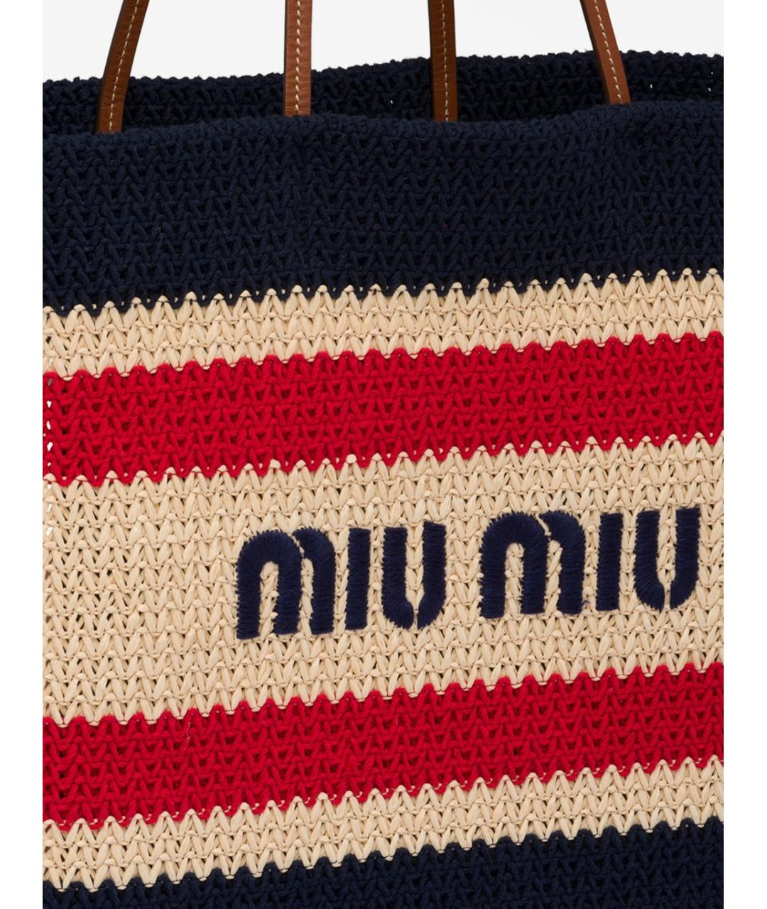 MIU MIU Темно-синяя сумка тоут, фото 4