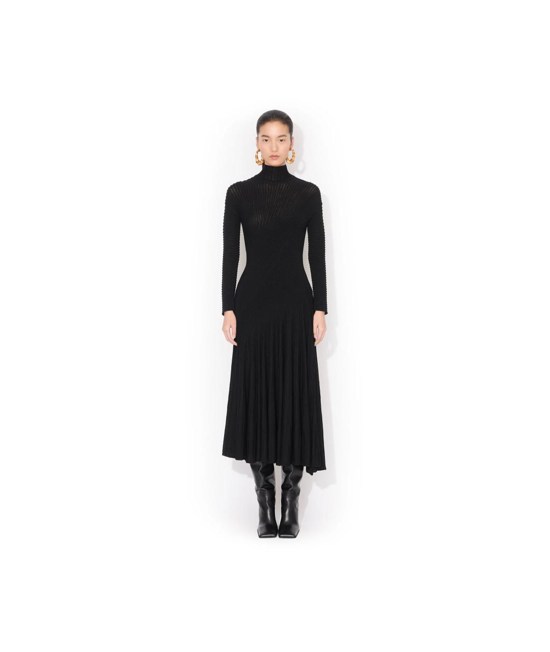 ALAIA Черное шерстяное повседневное платье, фото 2