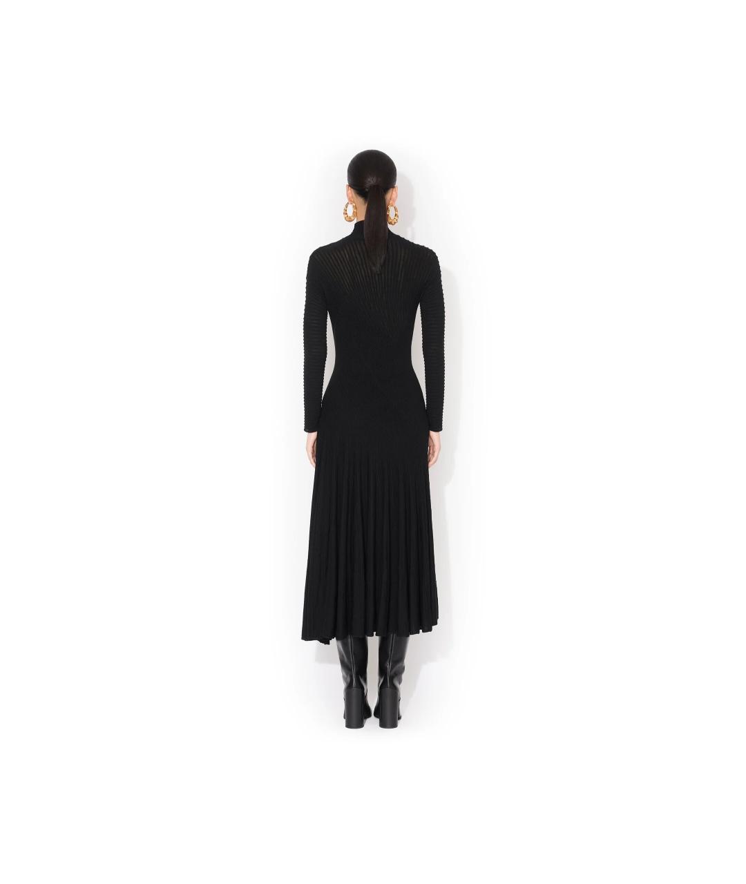ALAIA Черное шерстяное повседневное платье, фото 3